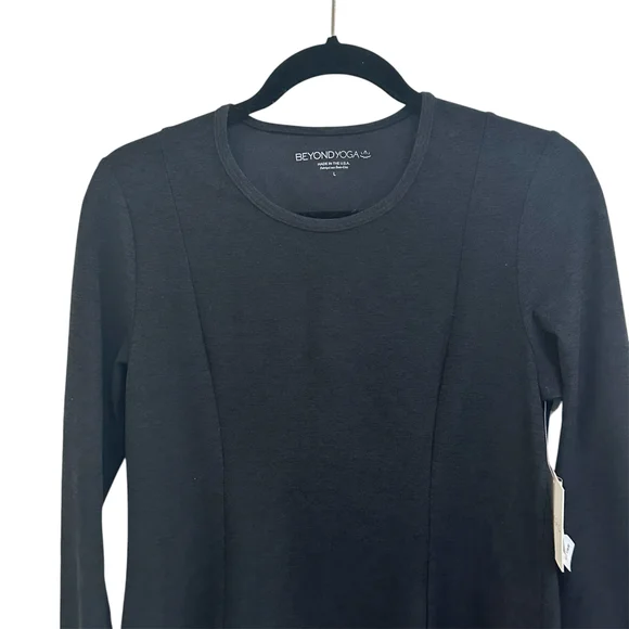 NWT! Beyond Yoga After Dark Space Dye Black Long Sleeve Mini Dress - Large - Picture 4 of 7